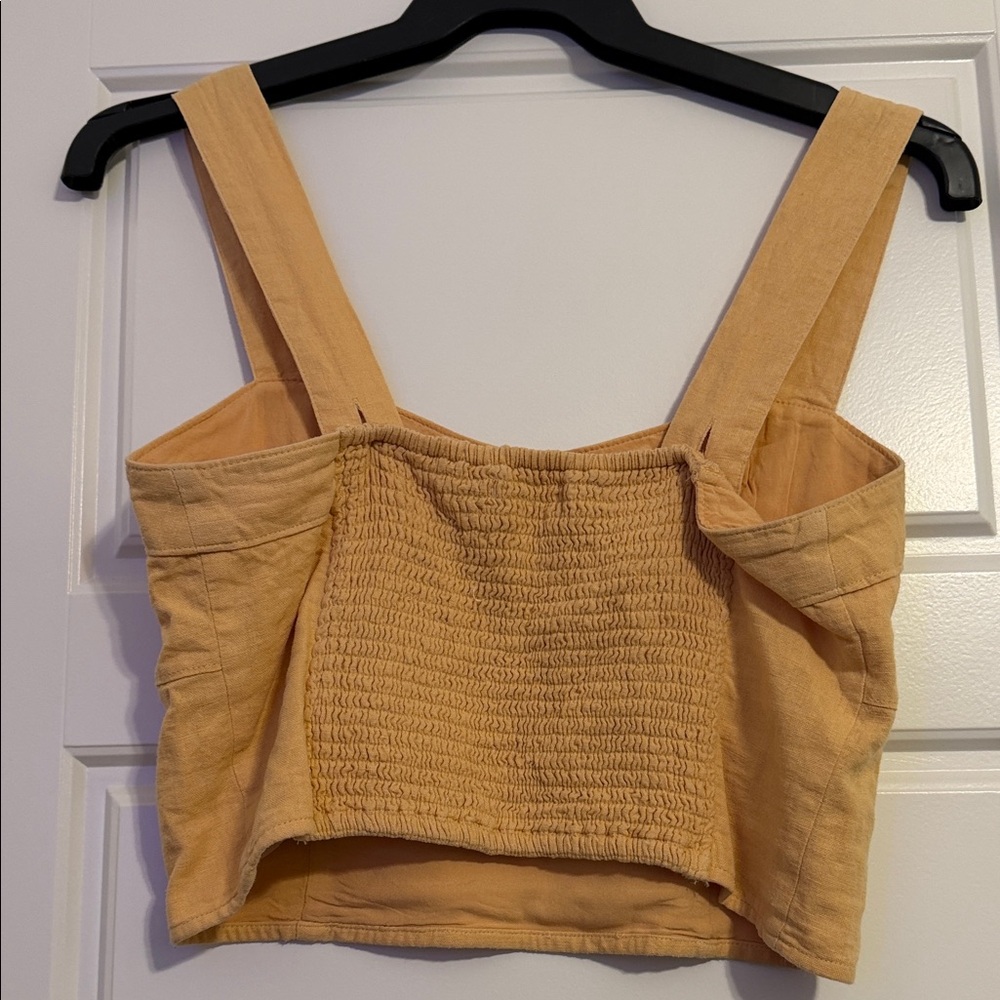 Abercrombie & Fitch Mustard Yellow Cropped Tank Top - Picture 2 of 2
